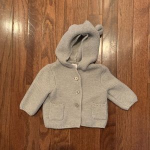 Baby Gap Gray Hooded Sweater (never worn!)